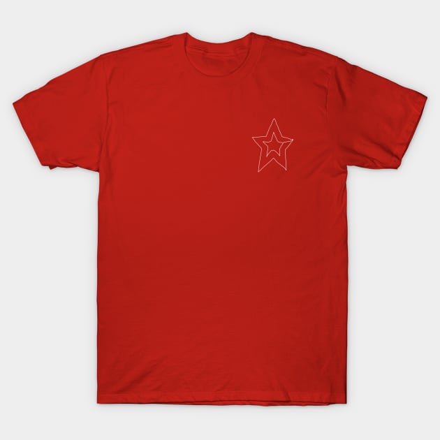 Small White Star Minimal Line Art T-Shirt by ellenhenryart